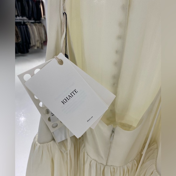 KHAITE Maryam Open-back Ruffled Pleated Silk Crepe de Chine Maxi Dress - Picture 7 of 12